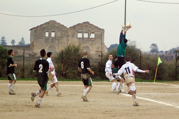 Il portiere della Frassinetti, insicuro sulla presa aerea 